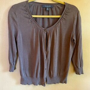 Crop silk-cotton shrug-cardigan